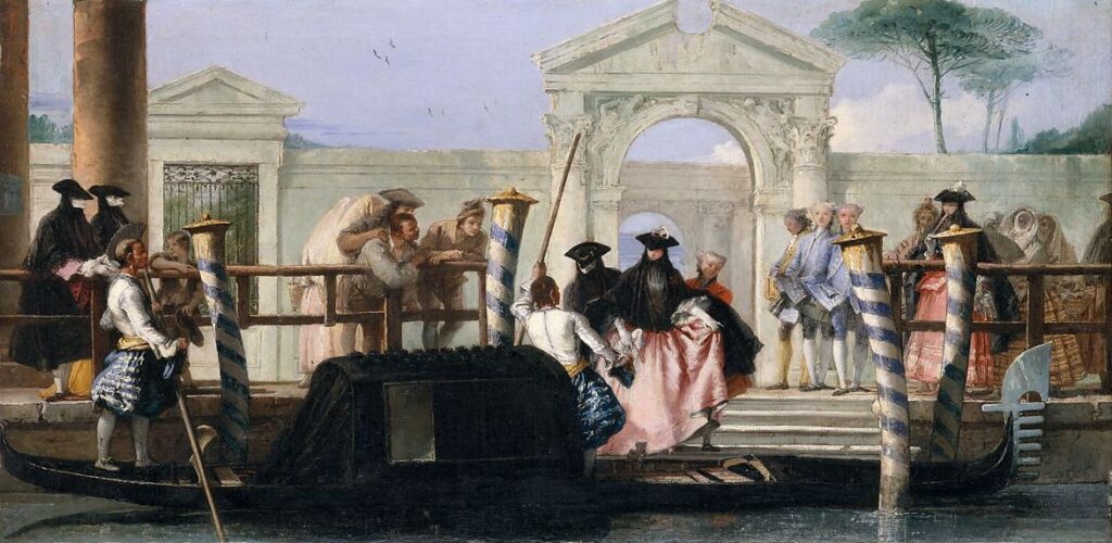 Giovanni Domenico Tiepolo's Departure of the Gondola. Italy.